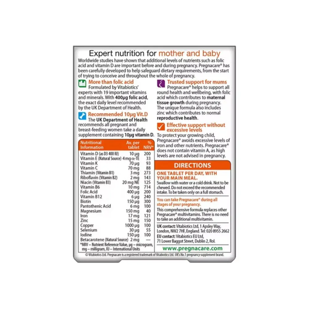 Vitabiotics Pregnacare Original 30 Tablets - Image 2