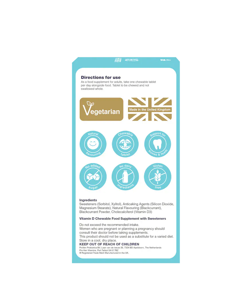 ProVen Vitamins Vitamin D High Strength Fruit Chewables 60 - Image 3