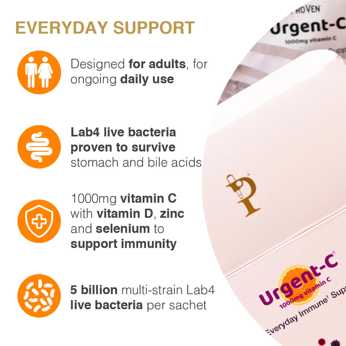 ProVen Probiotic Urgent-C Everyday Immune 30 Sachets - Image 6