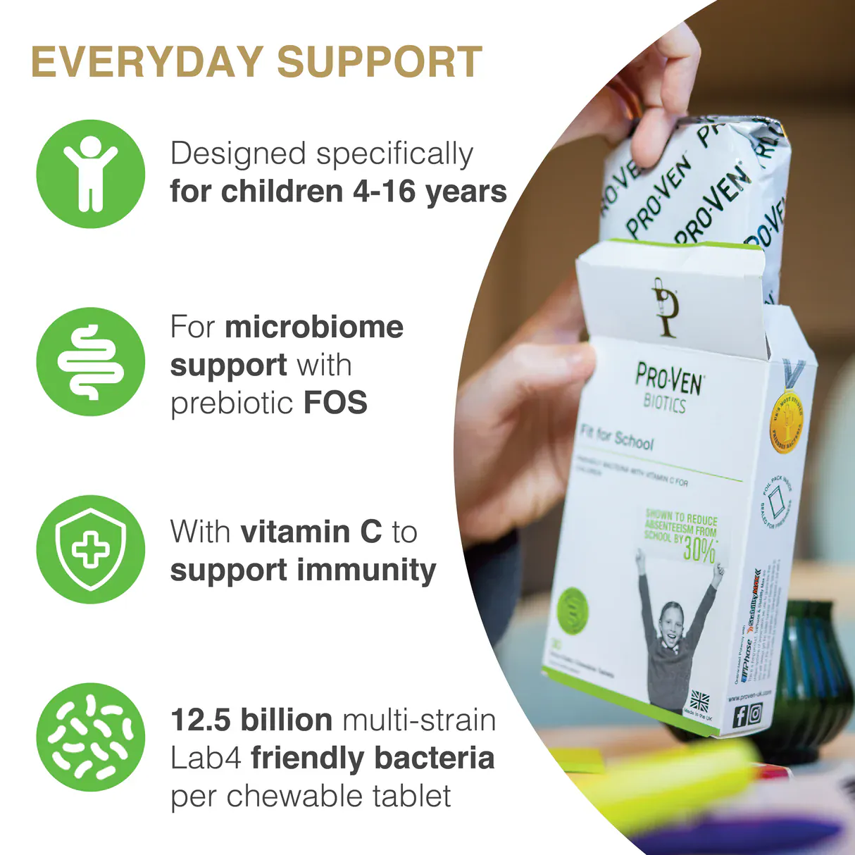 ProVen Probiotics Fit for School Chewable Tablets 30 - Image 4