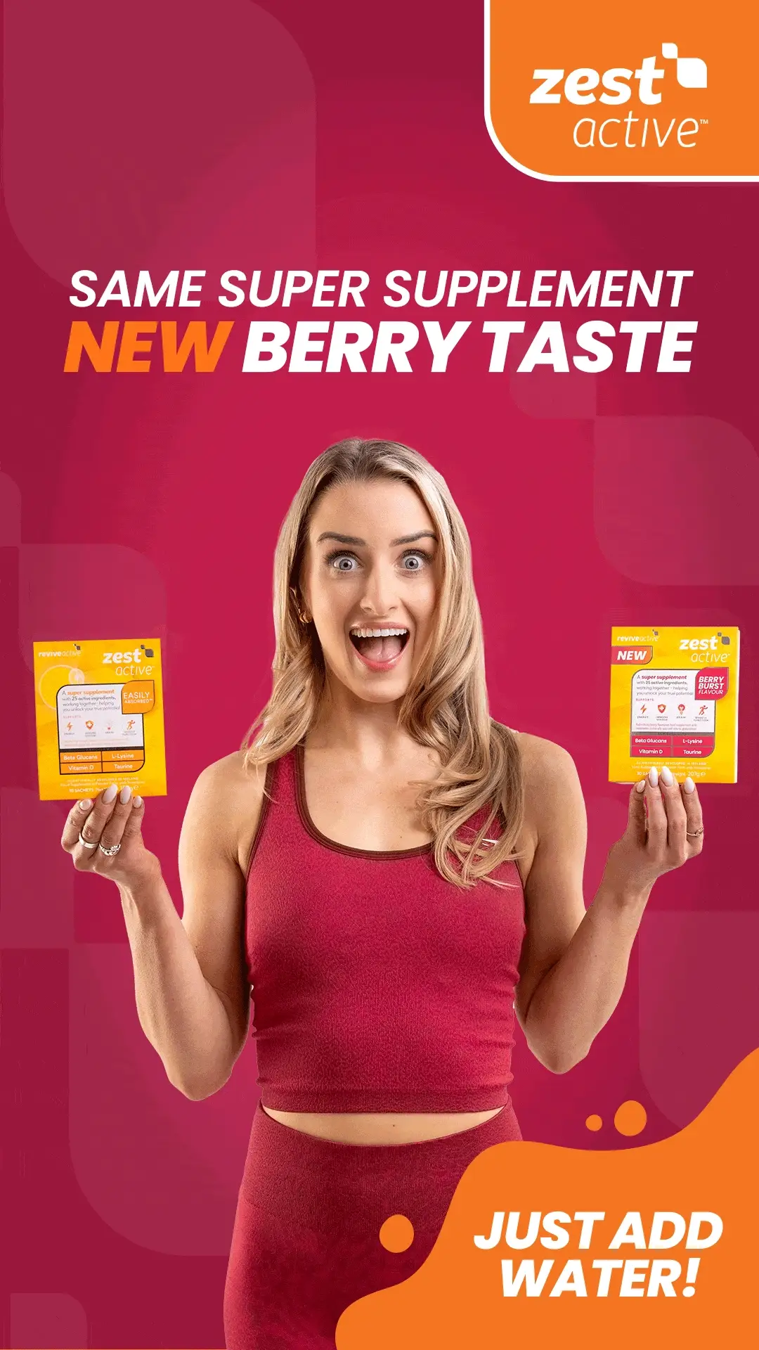 Revive Active Zest Active Berry Burst 90 Sachets (3 Month Supply) - Image 2