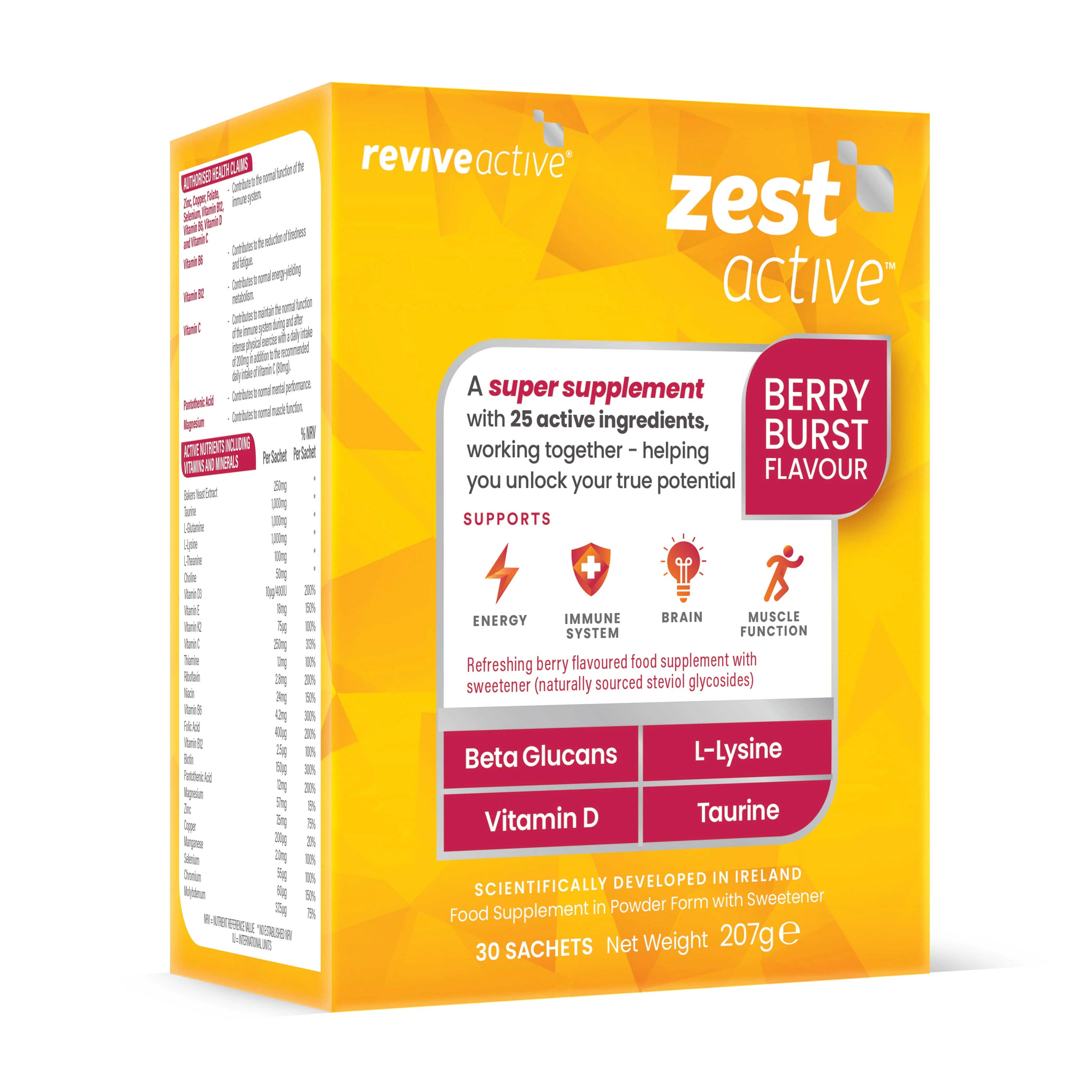 Revive Active Zest Active Berry Burst 90 Sachets (3 Month Supply) - Image 8