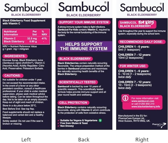 Sambucol Liquid For Kids with Vitamin C (120ml) - Image 4
