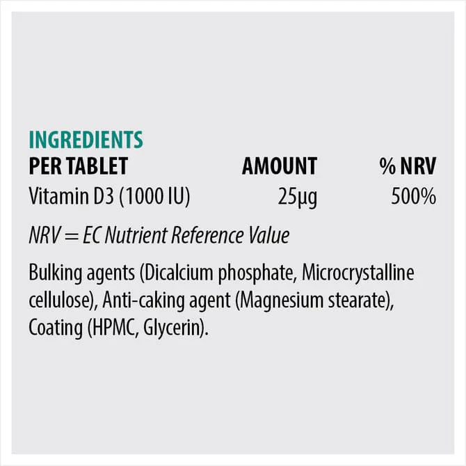 Sona Vitamin D3 1000IU Tablets 30 - Image 4