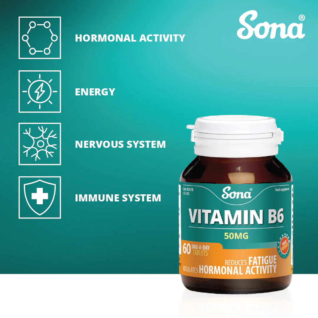 Sona Vitamin B6 50mg Tablets 60 - Image 4