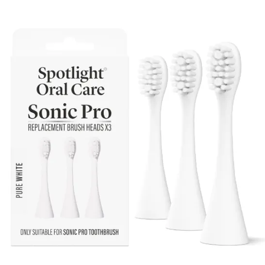 Spotlight Sonic Pro Toothbrush Replacement Heads x 3 - Pure White