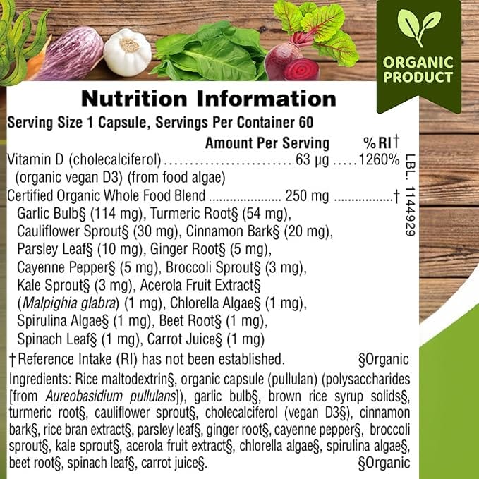 Source of Life Garden Vitamin D3 2500IU 60 Capsules - Image 3
