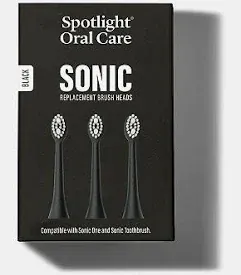 Spotlight Sonic Toothbrush Replacement Heads - Graphite Grey (3 Pack)