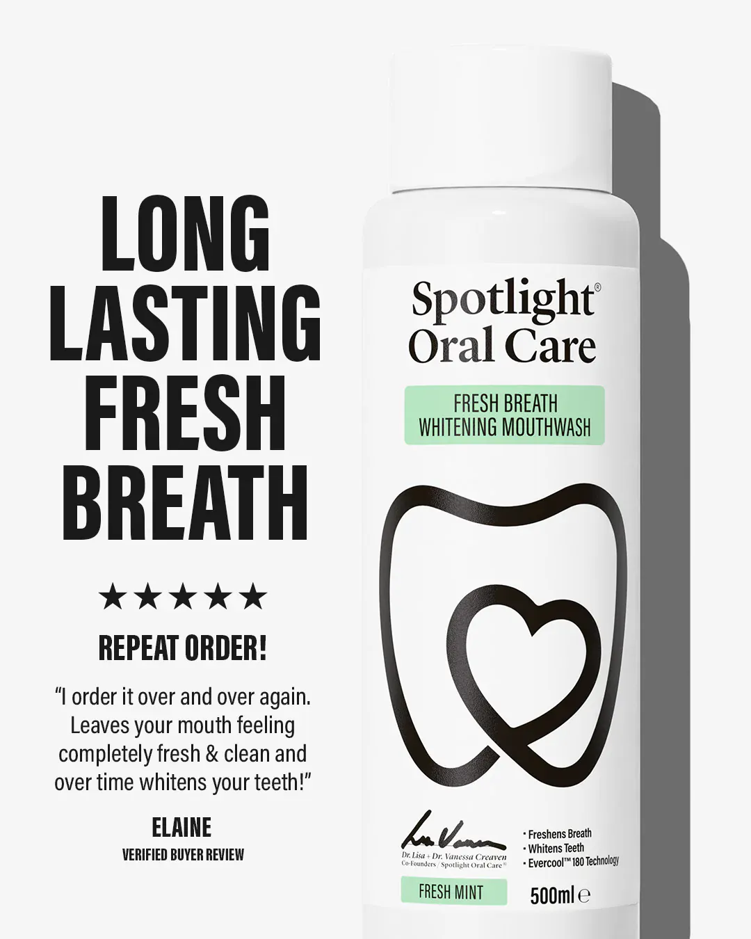Spotlight Fresh Breath Whitening Mouthwash 500ml - Image 2