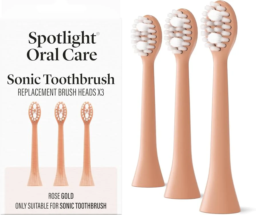 Spotlight Sonic Toothbrush Replacement Heads - Rose Gold (3 Pack)