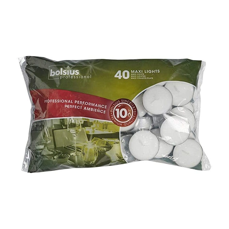Tea Maxi Lights Bolsius Candles 10 Hours Burn Time (40)