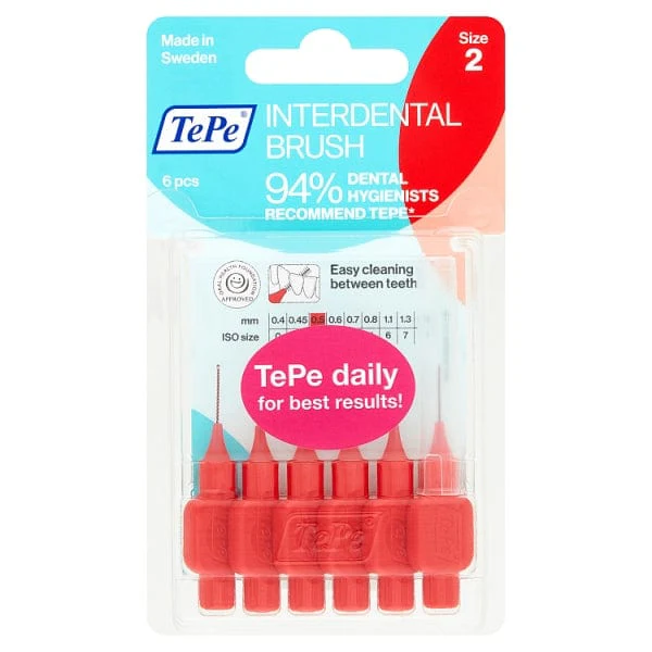 Tepe Interdental Brush - 0.5mm Size 2 Red (6) - Image 3