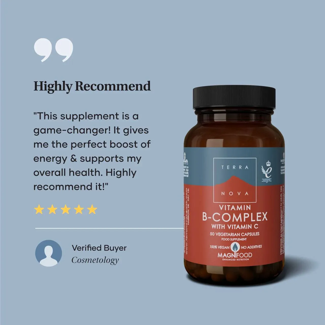 Terranova B-Complex with Vitamin C 100 Capsules - Image 4