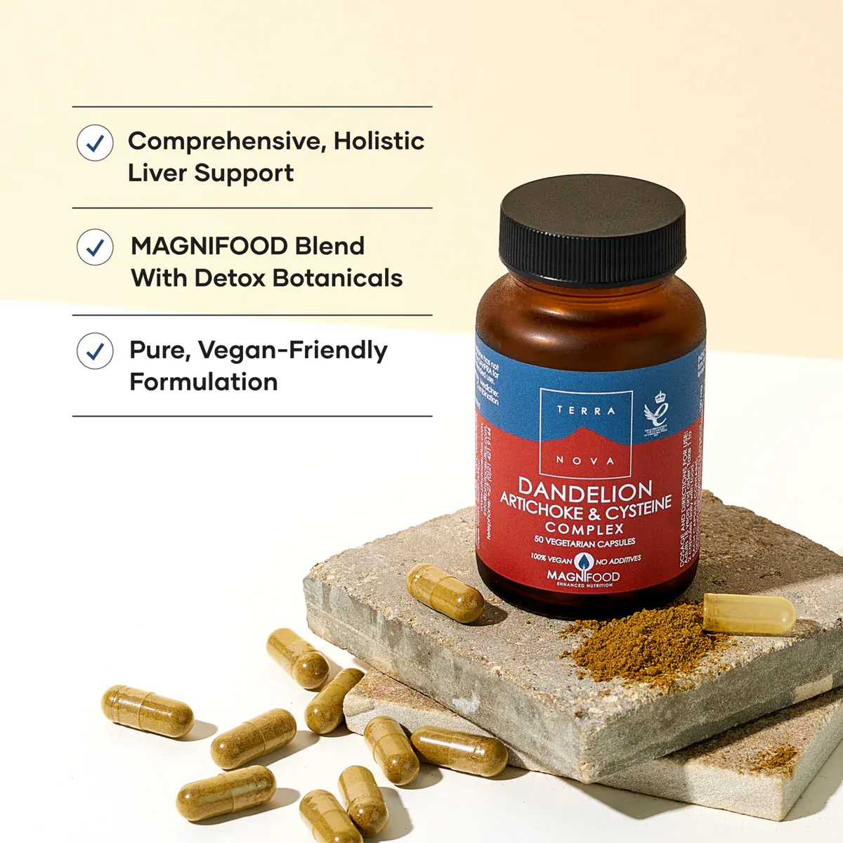 Terranova Dandelion, Artichoke & Cysteine Complex 50 Capsules - Image 3