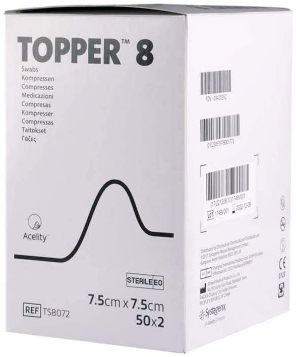 Topper 8 Non Sterile Gauze Swabs 7.5 X 7.5cm (100)