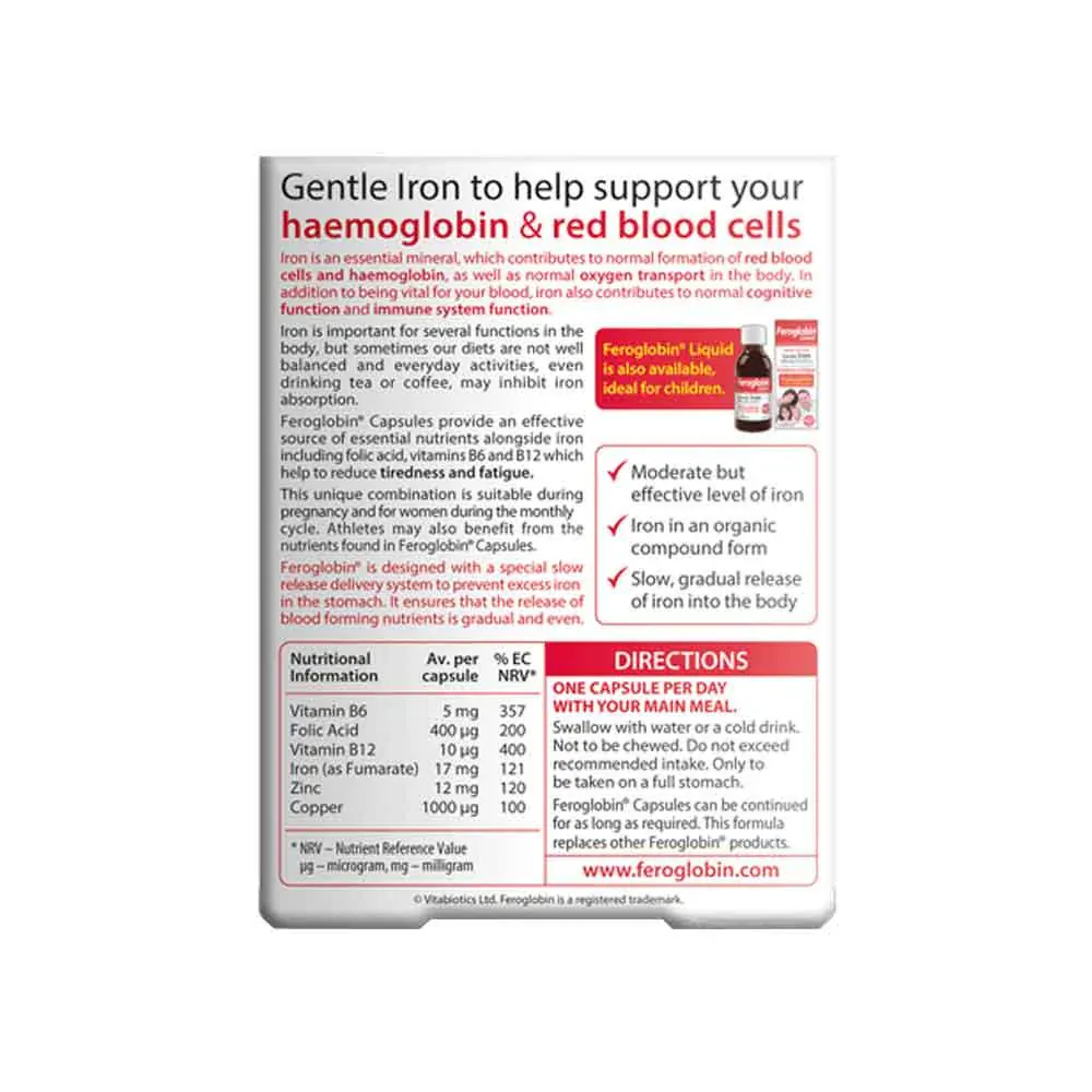 Vitabiotics Feroglobin B12 30 Capsules - Image 2