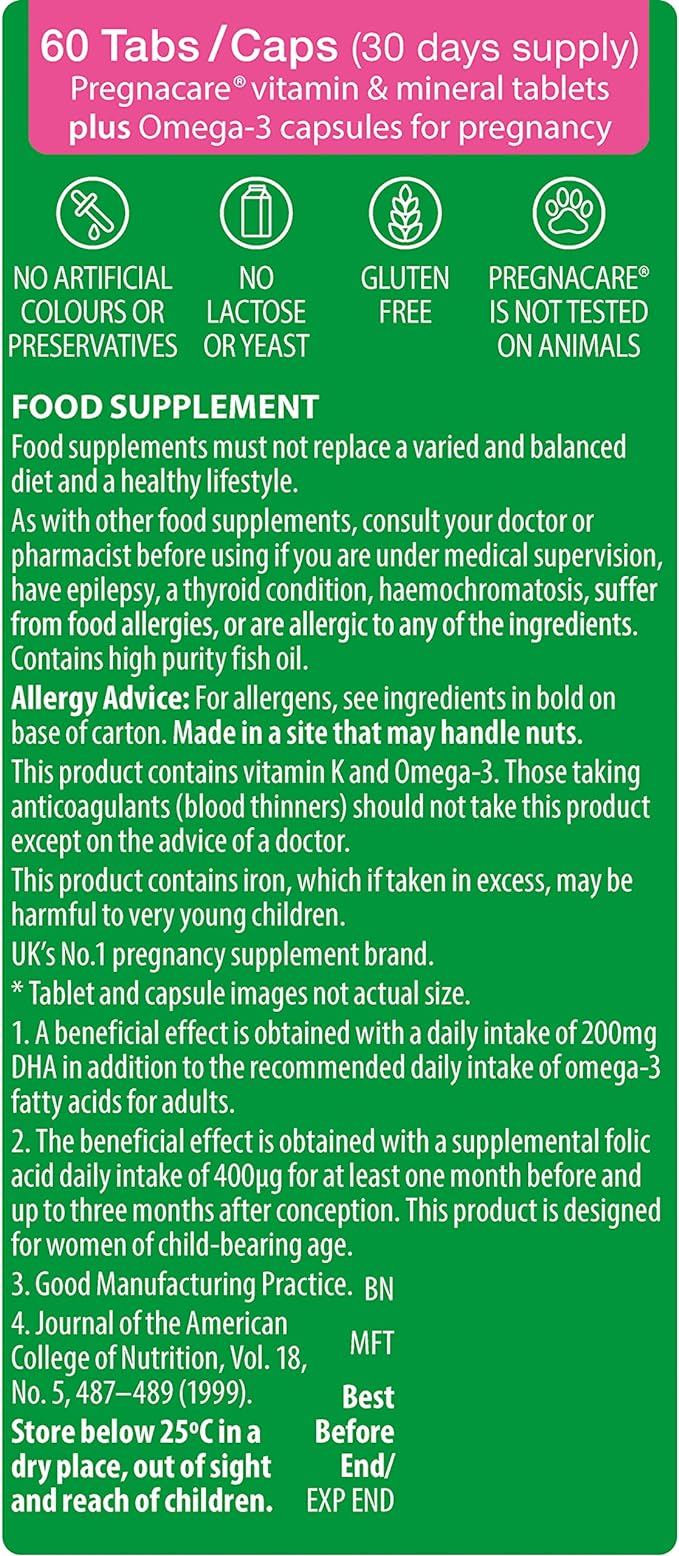 Vitabiotics Pregnacare Plus Omega-3 56 Tablets & Capsules - Image 3