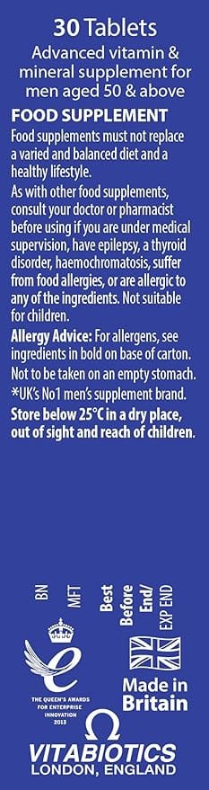 Vitabiotics Wellman 50+ 30 Tablets - Image 3