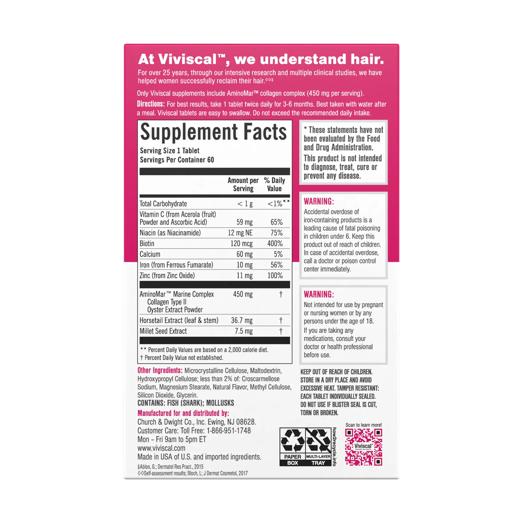 Viviscal Max Strength Hair Supplement 60 Tablets - Image 2