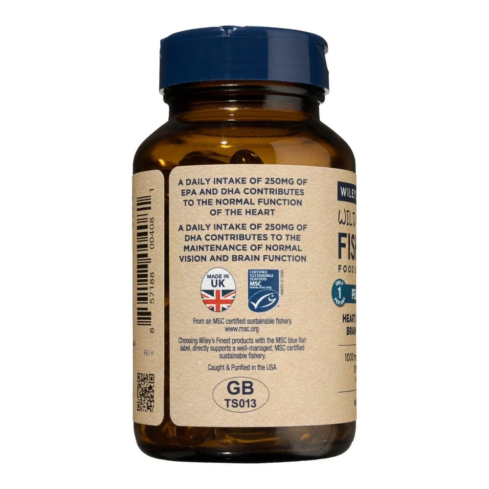 Wiley’s Finest Wild Alaskan Fish Oil – Peak EPA 60 Softgels - Image 3