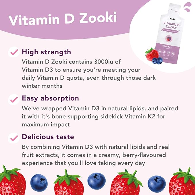 Zooki Vitamin D3 + K2 Liquid 30 Sachets - Image 2